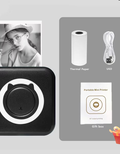 Load image into Gallery viewer, Mini Portable Thermal Printer Paper Photo Pocket Thermal Printer Printing Wireless BT Connect Printers 200Dpi Photo Lable
