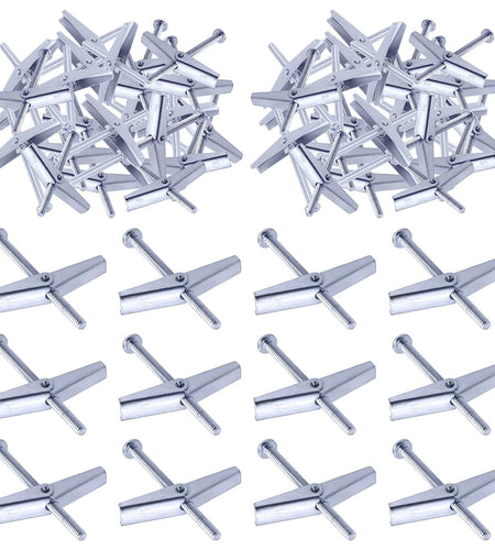 30Pcs 1/8 Inch Toggle Bolt and Wing Nut Kit for Hanging Heavy Items on Drywall