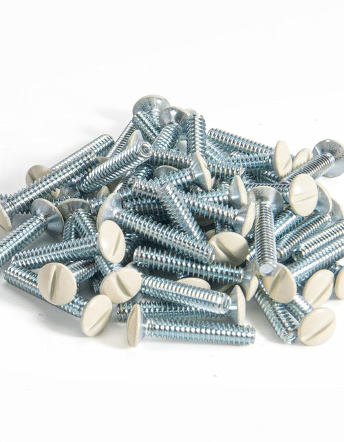Load image into Gallery viewer, 3/4" Long 6-32 Thread, Oval Head Milled Slot Replacement Wall Plate Screws, 30 Pack, Light Almond

