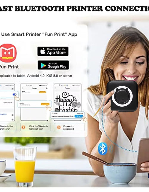 Load image into Gallery viewer, Mini Portable Thermal Printer Paper Photo Pocket Thermal Printer Printing Wireless BT Connect Printers 200Dpi Photo Lable
