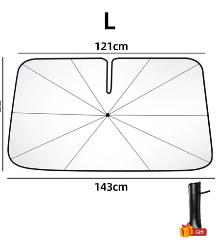 SunShield 360 – Rotatable Umbrella-Style Car Windshield Sunshade with UV & Heat Protection