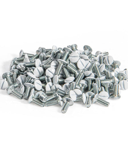 3/8" Long 6-32 Thread, Oval Head Milled Slot Replacement Wall Plate Screws, 90 Pack, White