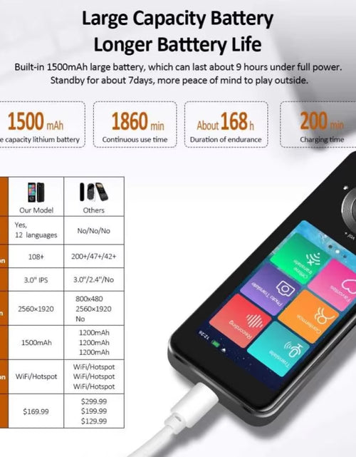 Load image into Gallery viewer, M9/M8 Language Translator Device 107 National Languages Intelligent Translator Real-Time Voice Recording Text Translation Device
